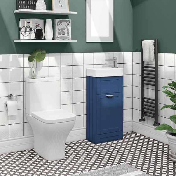 Keswick Blue 405mm Traditional Cloakroom Vanity Unit - Image 2