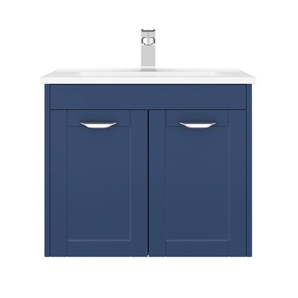 Keswick Blue 620mm Traditional Wall Hung 2 Door Vanity Unit - Image 3