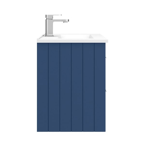 Keswick Blue 620mm Traditional Wall Hung 2 Drawer Vanity Unit - Image 5