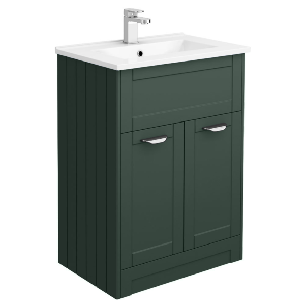 Keswick Green 620mm Traditional Floor Standing Vanity Unit