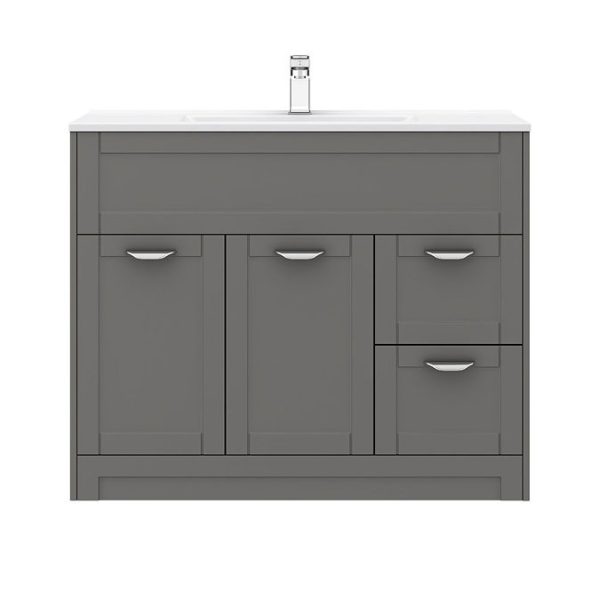 Keswick Grey 1015mm Traditional Floorstanding Vanity Unit - Image 4