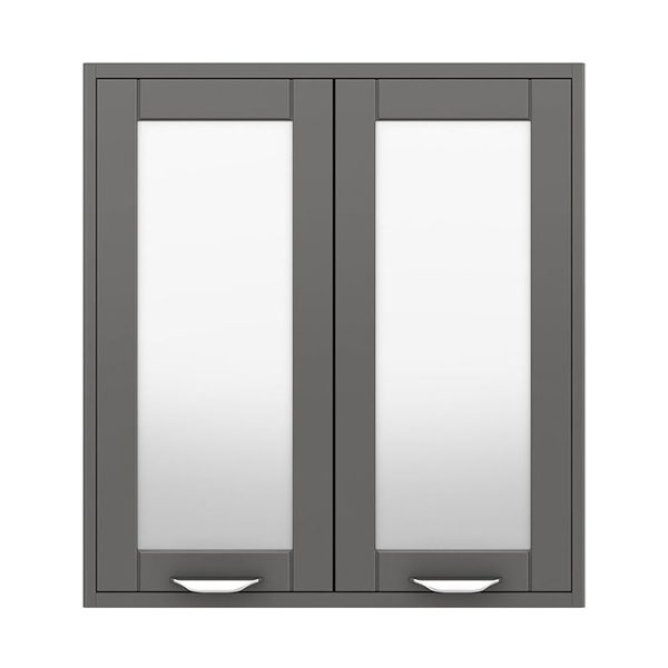 Keswick Grey 600mm Traditional Wall Hung 2 Door Mirror Cabinet - Image 3