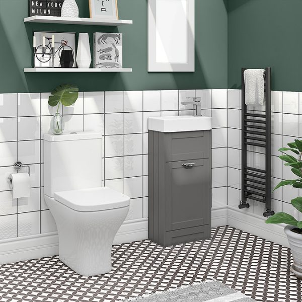 Keswick Grey 405mm Traditional Cloakroom Vanity Unit - Image 2