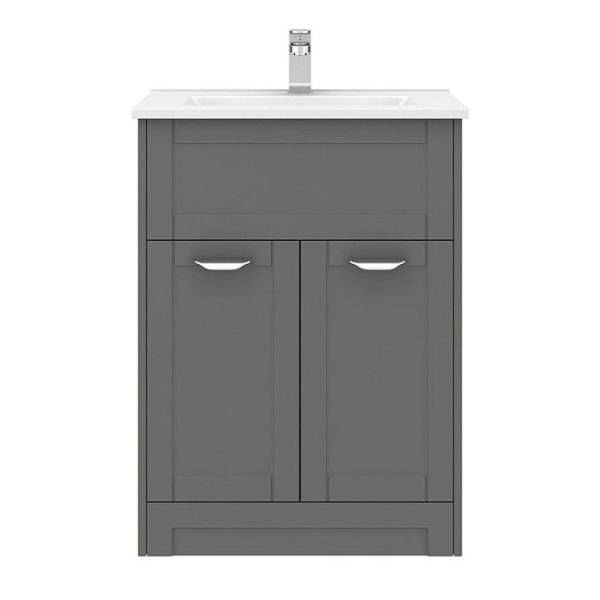 Keswick Grey 620mm Traditional Floorstanding Vanity Unit - Image 4