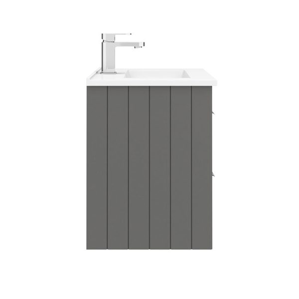 Keswick Grey 620mm Traditional Wall Hung 2 Drawer Vanity Unit - Image 5