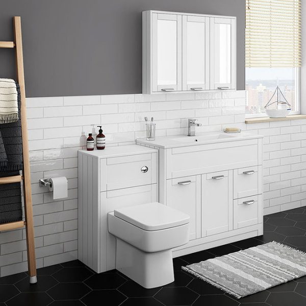 Keswick White 1015mm Traditional Floorstanding Vanity Unit - Image 2