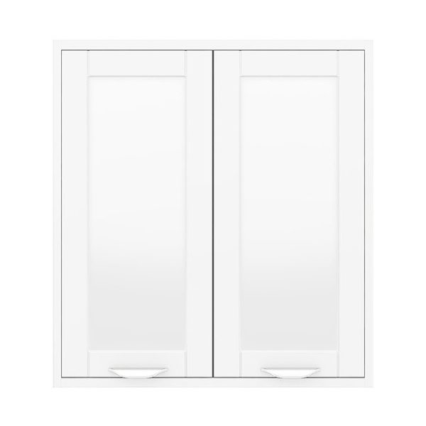 Keswick White 600mm Traditional Wall Hung 2 Door Mirror Cabinet - Image 3