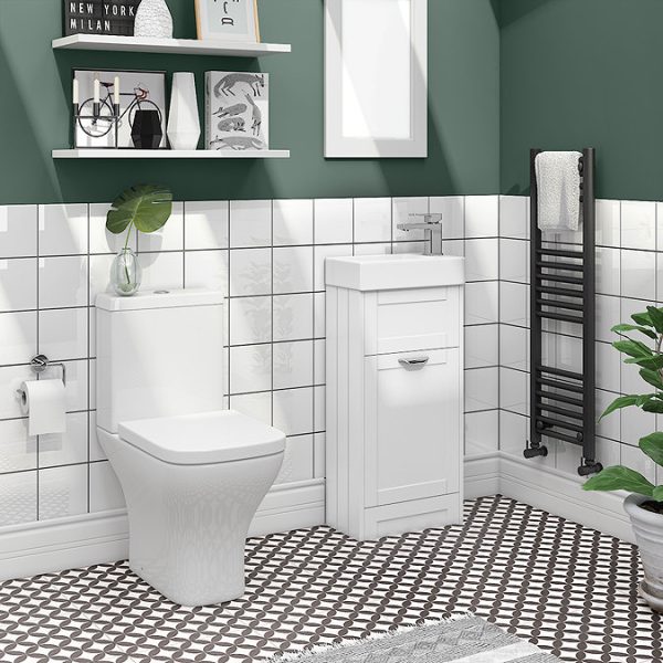 Keswick White 405mm Traditional Cloakroom Vanity Unit - Image 2