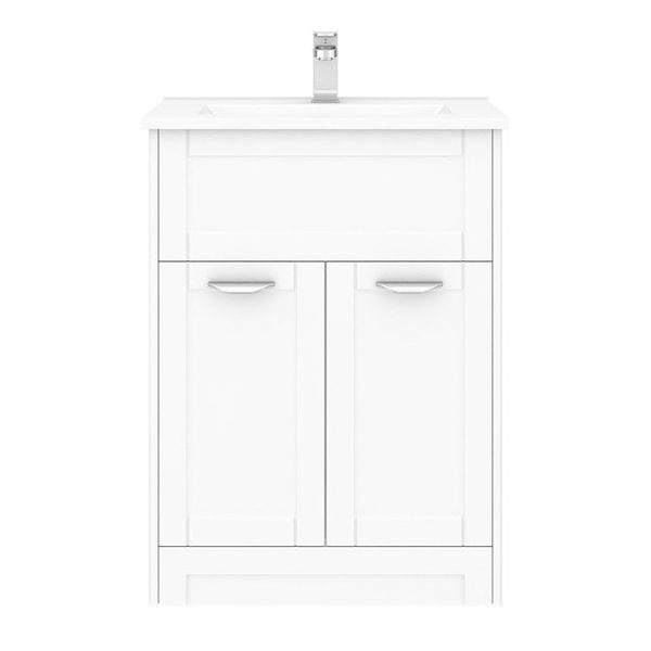 Keswick White 620mm Traditional Floorstanding Vanity Unit - Image 4