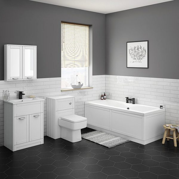 Keswick White 620mm Traditional Floorstanding Vanity Unit - Image 3