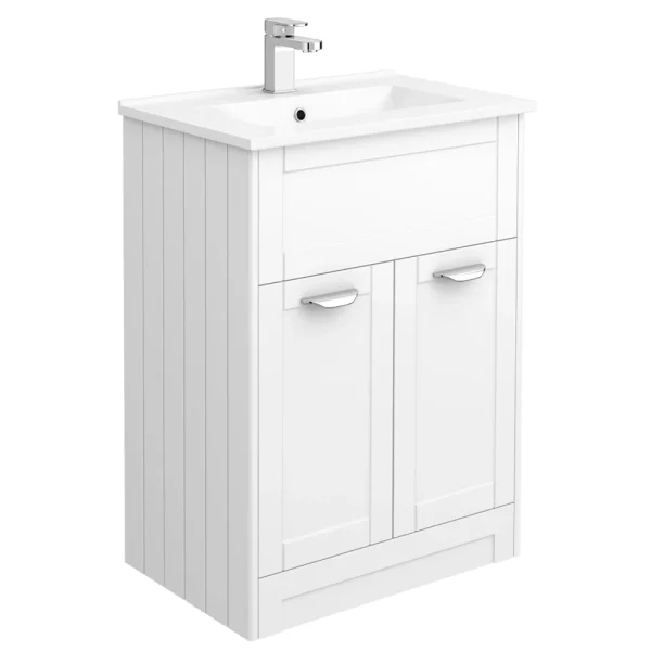 Keswick White 620mm Traditional Floorstanding Vanity Unit