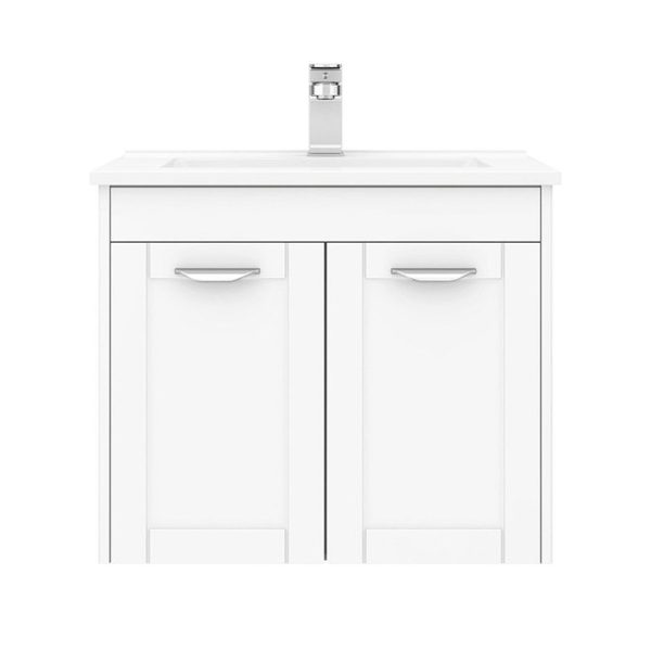 Keswick White 620mm Traditional Wall Hung 2 Door Vanity Unit - Image 5