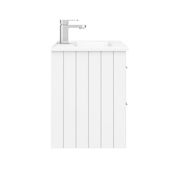 Keswick White 620mm Traditional Wall Hung 2 Drawer Vanity Unit - Image 6
