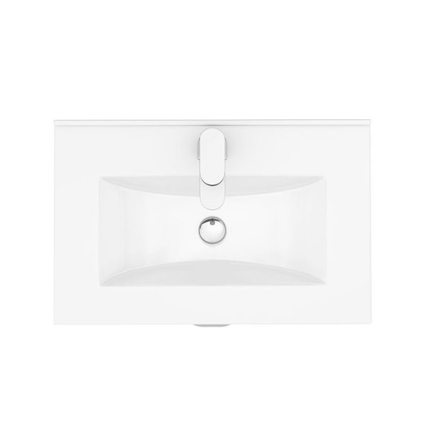 Keswick White 620mm Traditional Wall Hung 2 Drawer Vanity Unit - Image 2