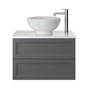 Heritage Caversham 700mm 2 Drawer Wall Hung Vanity Unit Only   Graphite