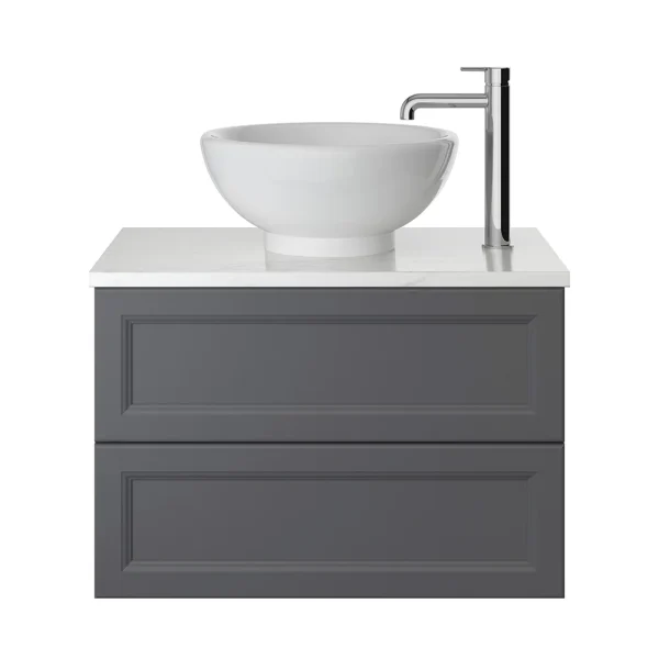 Heritage Caversham 700mm 2 Drawer Wall Hung Vanity Unit Only   Graphite