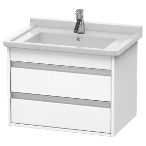 Duravit Ketho 650mm 2 Drawer Wall Mounted Vanity Unit with Starck 3 Basin   White Matt