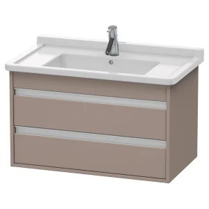Duravit Ketho 800mm 2 Drawer Wall Mounted Vanity Unit with Starck 3 Basin   Basalt Matt