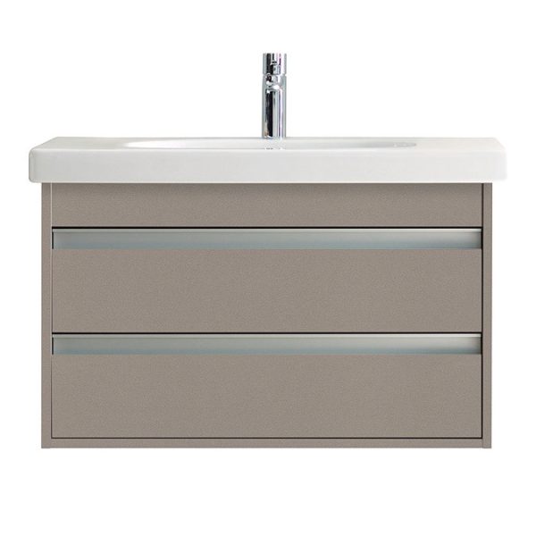Duravit Ketho 800mm 2 Drawer Wall Mounted Vanity Unit with D Code Basin   Basalt Matt - Image 2