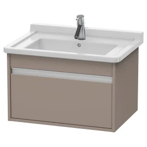 Duravit Ketho 800mm 1 Drawer Wall Mounted Vanity Unit with Starck 3 Basin   Basalt Matt