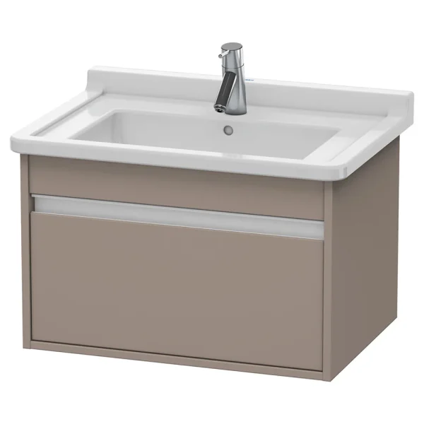 Duravit Ketho 800mm 1 Drawer Wall Mounted Vanity Unit with Starck 3 Basin   Basalt Matt