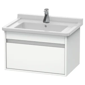 Duravit Ketho 800mm 1 Drawer Wall Mounted Vanity Unit with Starck 3 Basin   White Matt