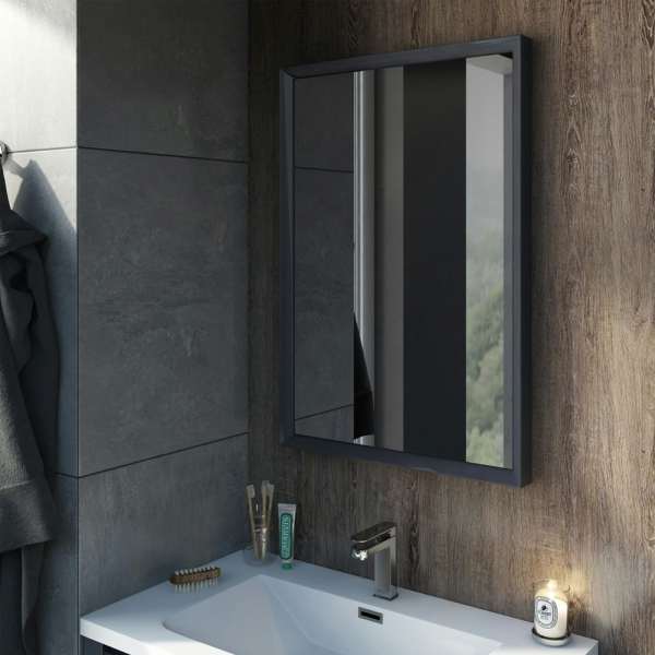 Mode Larsen 800 x 550mm Gloss Grey Bevelled Mirror