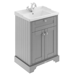 Old London 600mm 2 Door Cabinet & Basin   Storm Grey