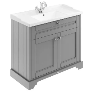 Old London 1000mm 2 Door Cabinet & Basin   Storm Grey