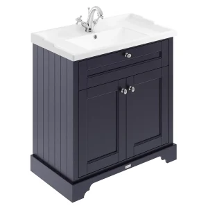 Old London 800mm 2 Door Cabinet & Basin   Twilight Blue
