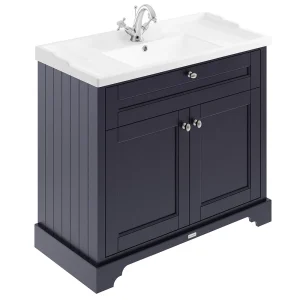 Old London 1000mm 2 Door Cabinet & Basin   Twilight Blue