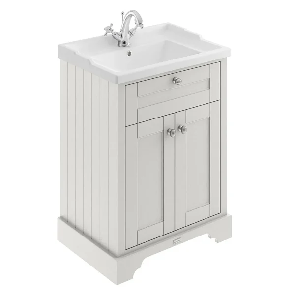 Old London 600mm 2 Door Cabinet & Basin   Timeless Sand