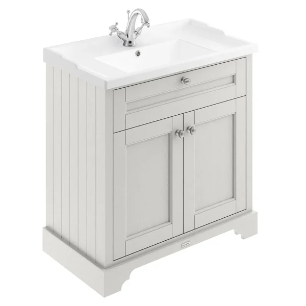 Old London 800mm 2 Door Cabinet & Basin   Timeless Sand