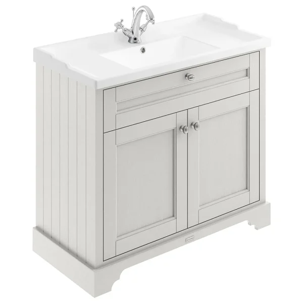 Old London 1000mm 2 Door Cabinet & Basin   Timeless Sand