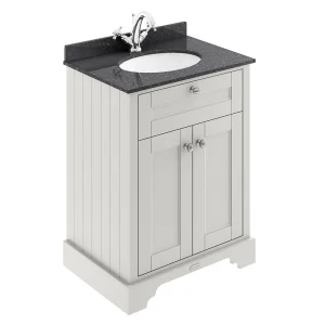 Old London 600mm Cabinet & Single Bowl Black Marble Top   Timeless Sand