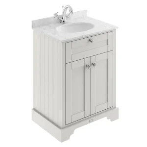 Old London 600mm Cabinet & Single Bowl Grey Marble Top   Timeless Sand