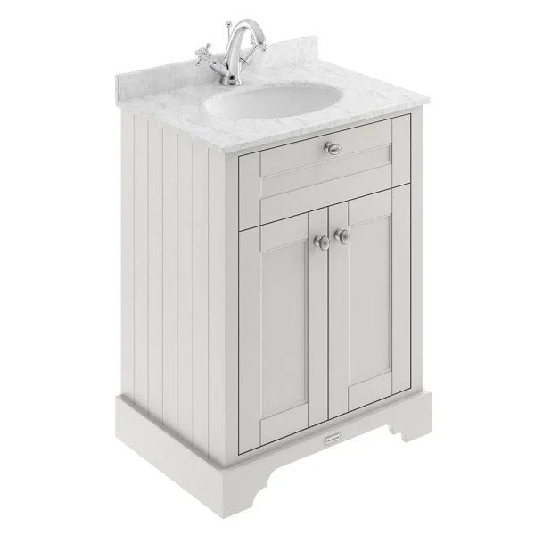 Old London 600mm Cabinet & Single Bowl Grey Marble Top   Timeless Sand