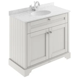 Old London 1000mm Cabinet & Single Bowl Grey Marble Top   Timeless Sand