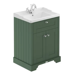 Old London 600mm 2 Door Cabinet & Basin   Hunter Green