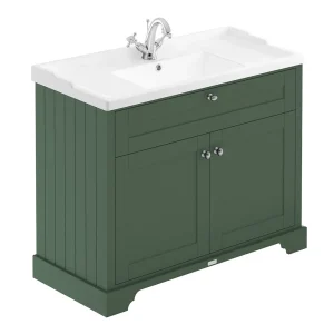 Old London 1000mm 2 Door Cabinet & Basin   Hunter Green