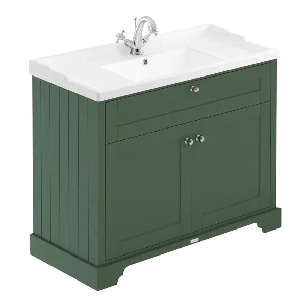 Old London 1000mm 2 Door Cabinet & Basin   Hunter Green
