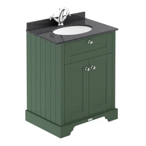 Old London 600mm Cabinet & Single Bowl Black Marble Top   Hunter Green