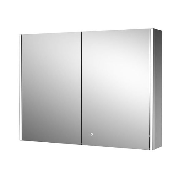 Hudson Reed Leda 800mm LED Touch Sensor Mirror Cabinet with Shaver Socket - Image 2