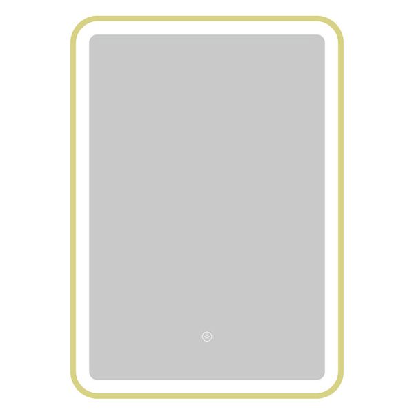 Arezzo 500 x 700mm Brushed Brass LED Mirror with Touch Sensor, Dimmer and Anti Fog - Image 3