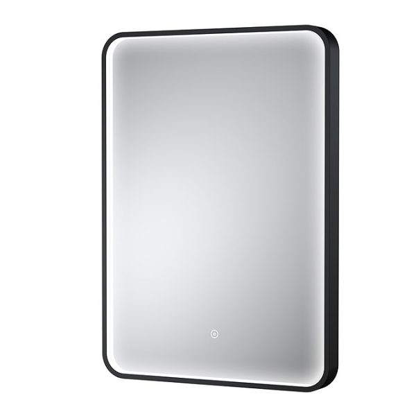 Arezzo Black Frame Rectangular LED Illuminated Anti Fog Bathroom Mirror   700 x 500mm - Image 3