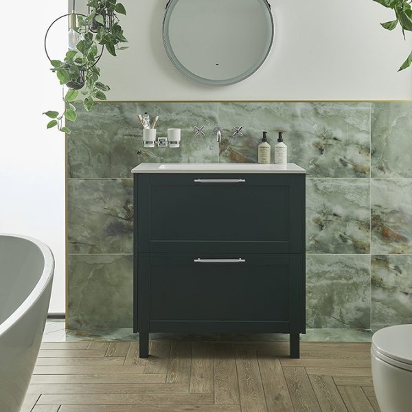 Heritage Lynton Classic Green 800mm Freestanding Vanity Unit - Image 3