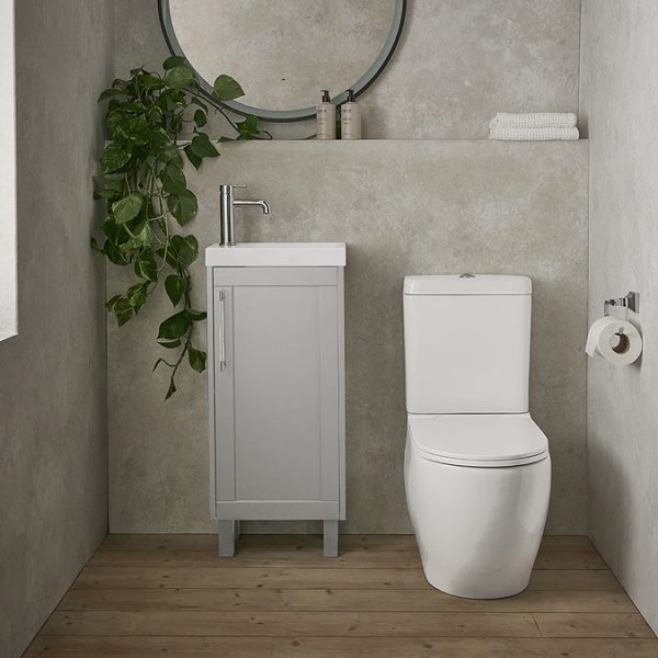 Heritage Lynton Dove Grey Freestanding Cloakroom Vanity Unit - Image 3