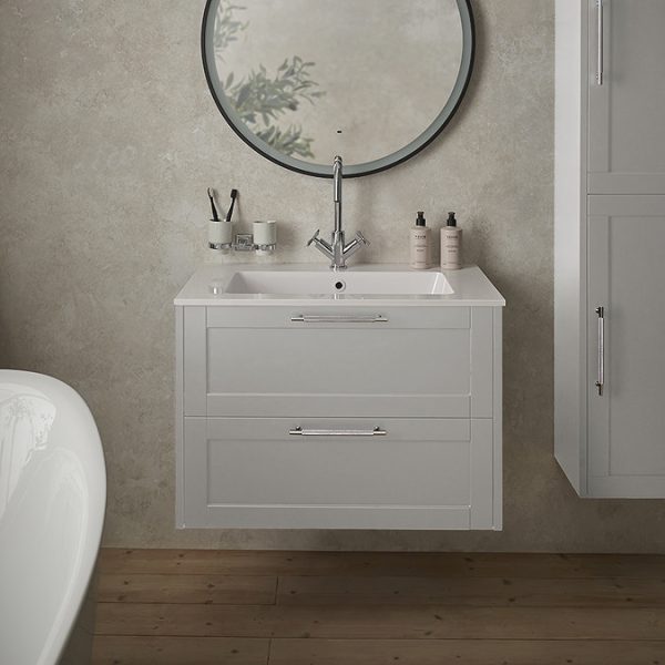 Heritage Lynton Dove Grey 800mm Wall Hung Vanity Unit - Image 3