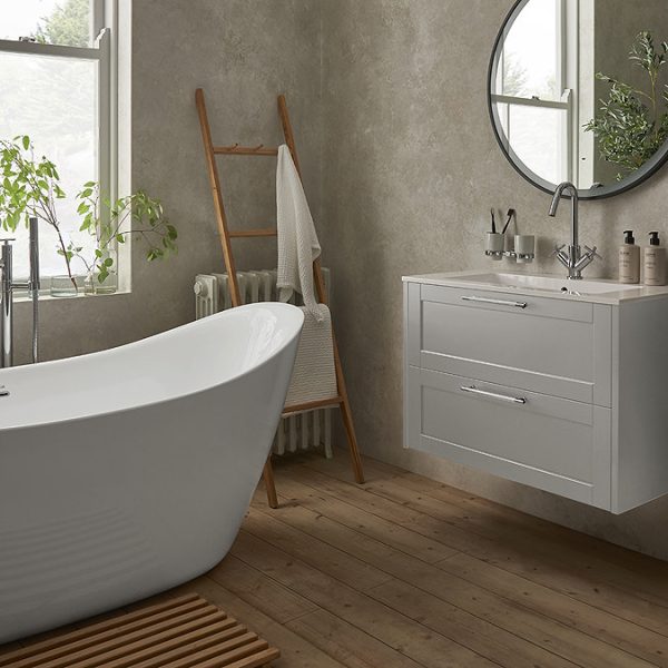 Heritage Lynton Dove Grey 800mm Wall Hung Vanity Unit - Image 2
