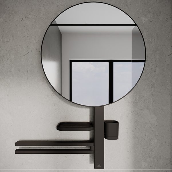 Ideal Standard Alu+ Silk Black 500mm Mirror & Beauty Bar - Image 2